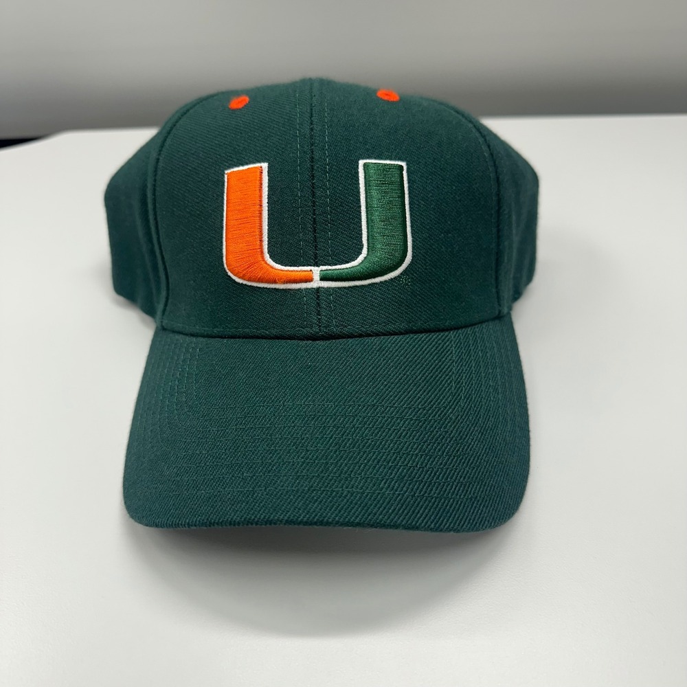 Vintage Miami Hurricanes Hat Twins Enterprise Inc Green Orange U Logo Cap Mens